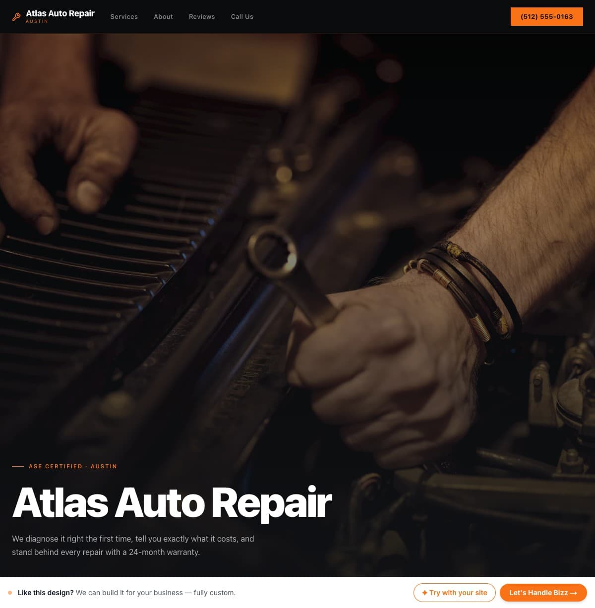 Atlas Auto template preview